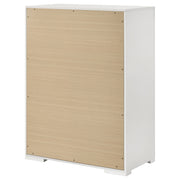 Cómoda de dormitorio Ives de 5 cajones, gris, alto brillo