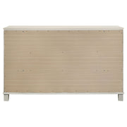 Cómoda Olivia de 6 cajones y espejo LED blanco perla