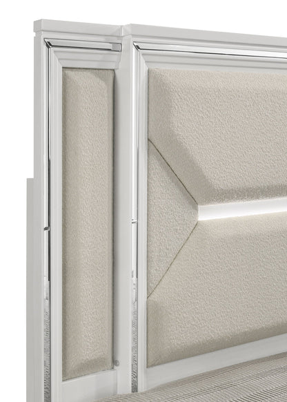 Cabecero de cama LED Marmore de 64 pulgadas, color blanco