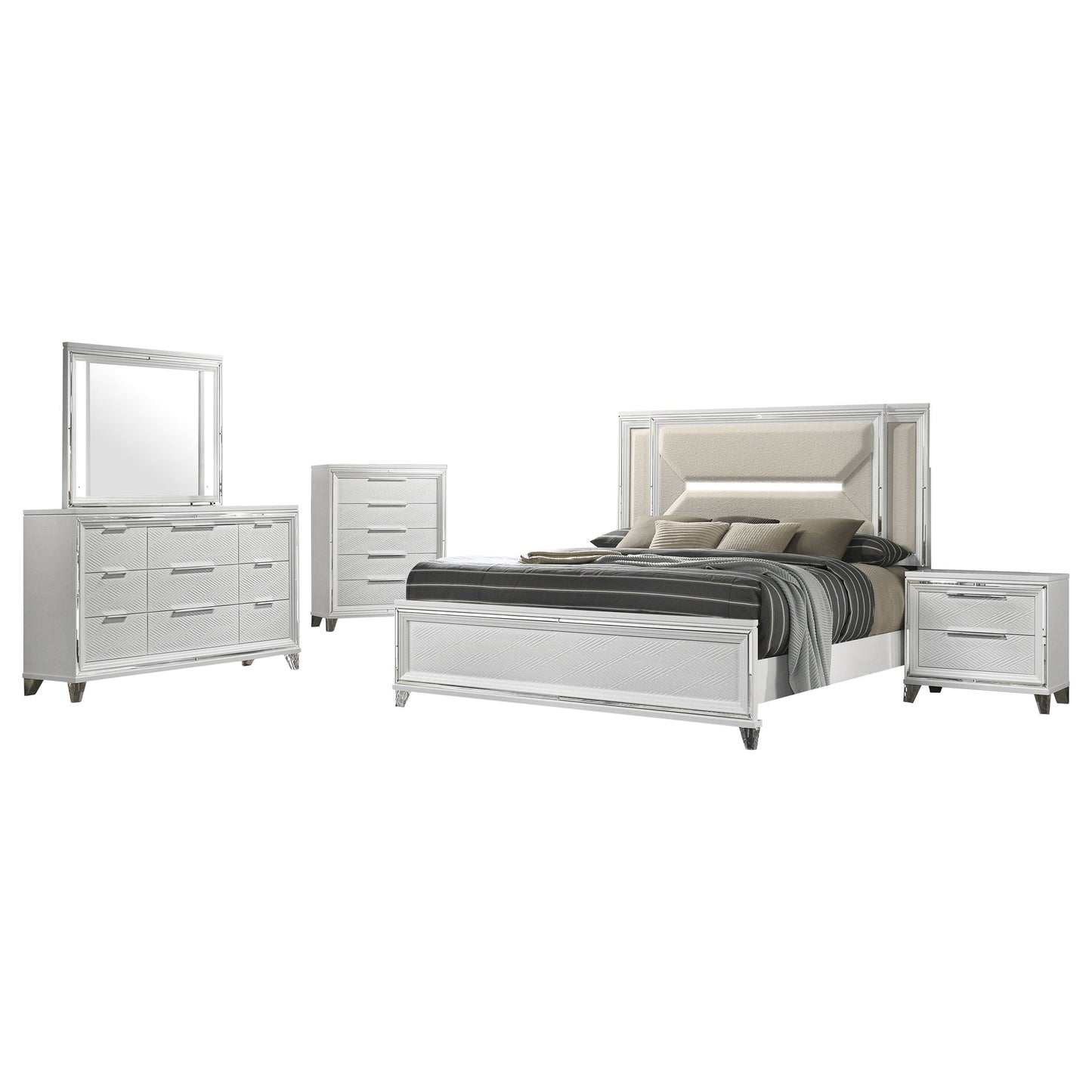 Conjunto de dormitorio Marmore blanco