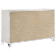 Cómoda Marmore de 9 cajones y espejo LED blanco