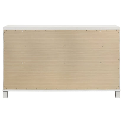 Marmore 9-drawer Dresser and LED Mirror White