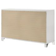 Cómoda Marmore de 9 cajones y espejo LED blanco