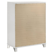 Cómoda de dormitorio Marmore de 5 cajones en color blanco