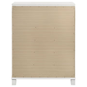 Cómoda de dormitorio Marmore de 5 cajones en color blanco