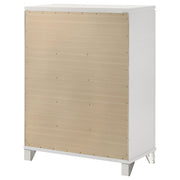 Cómoda de dormitorio Marmore de 5 cajones en color blanco