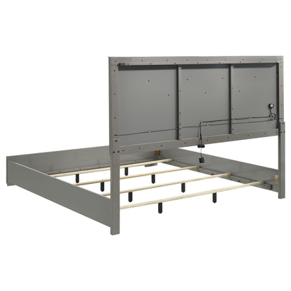 Conjunto de dormitorio Ives gris de alto brillo