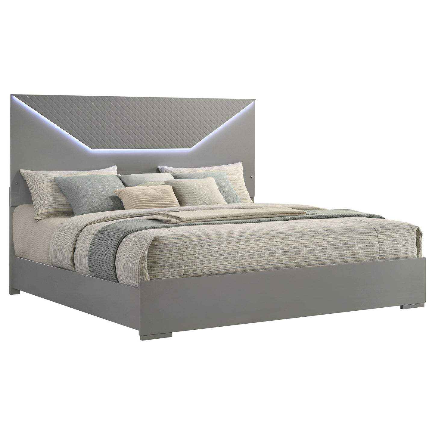 Hyland Panel Bed LED Headboard Natural