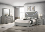 Conjunto de dormitorio Ives gris de alto brillo