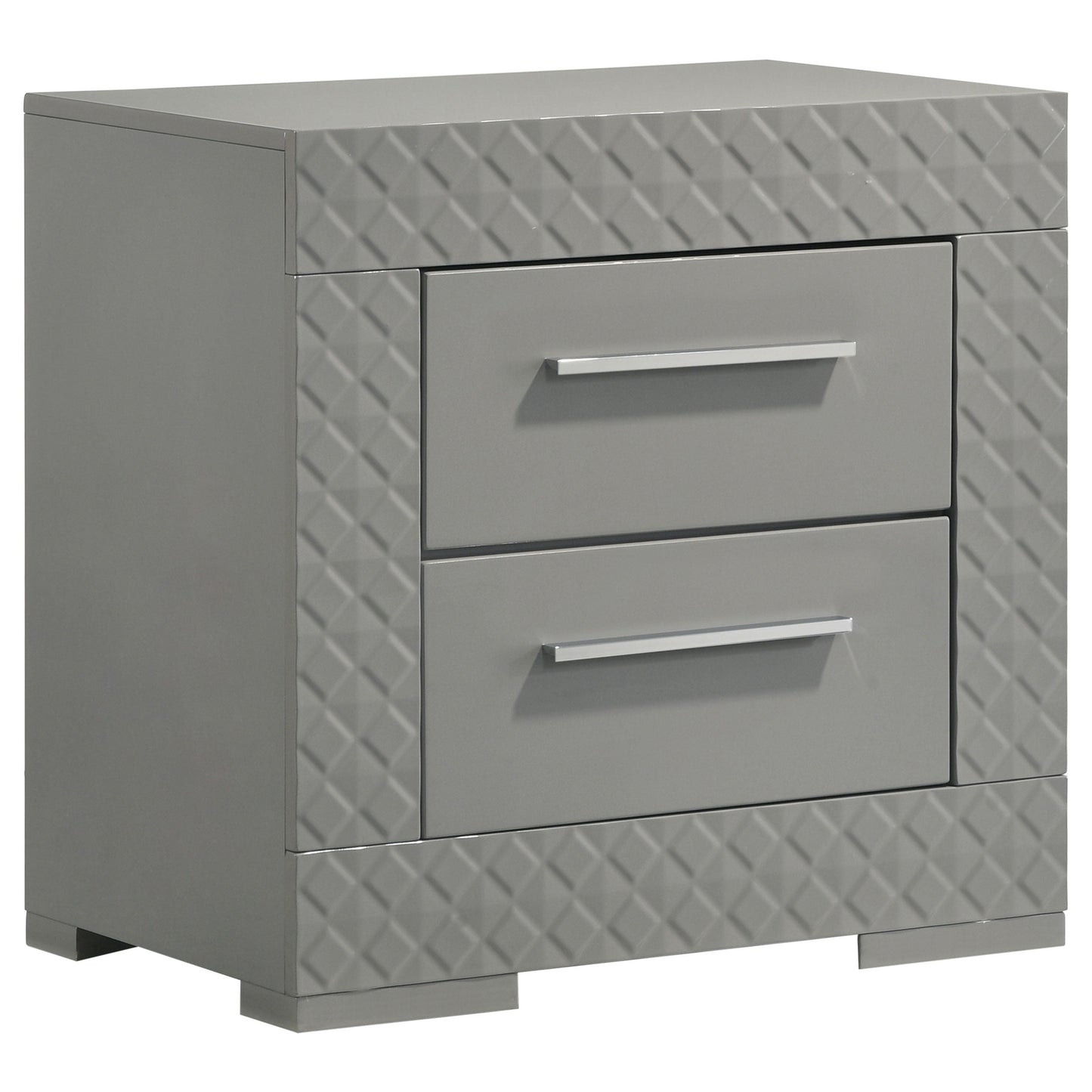 Conjunto de dormitorio Ives gris de alto brillo