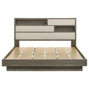 Cabecero de cama con estantería Fenwick de roble gris