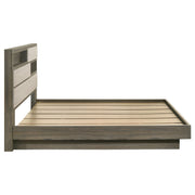 Cabecero de cama con estantería Fenwick de roble gris