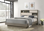 Cabecero de cama con estantería Fenwick de roble gris