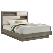 Cabecero de cama con estantería Fenwick de roble gris