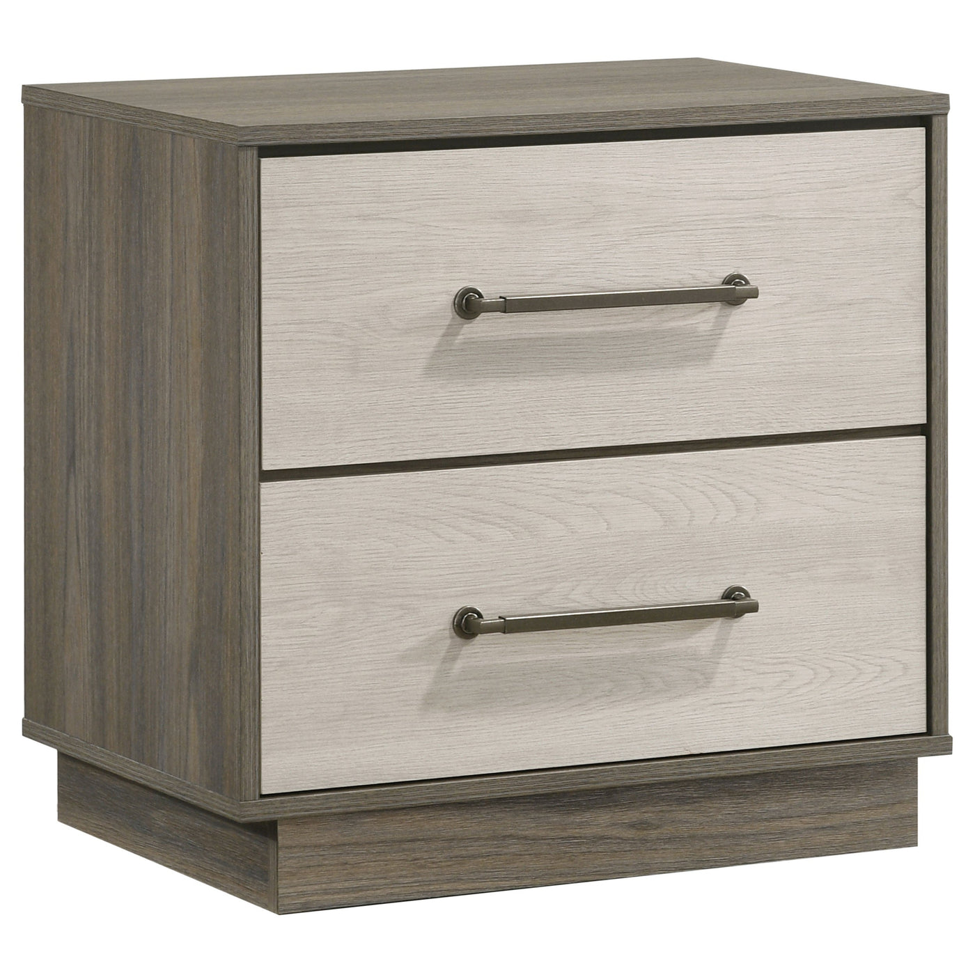 Mesita de noche Fenwick de 2 cajones en roble gris