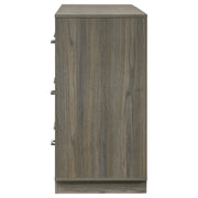 Cómoda Fenwick de 9 cajones en roble gris