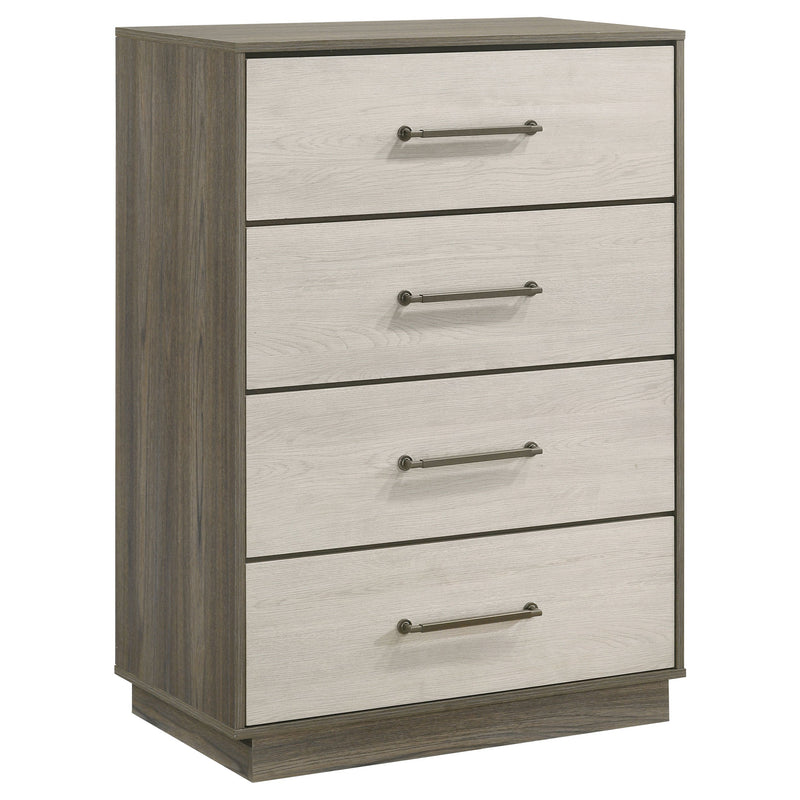 Cómoda Fenwick de 4 cajones en roble gris