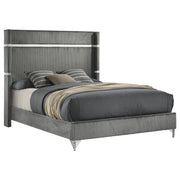 Cama Lucia de 61 pulgadas con respaldo alto tapizado en beige