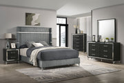 Cama Lucia de 61 pulgadas con respaldo alto tapizado en beige