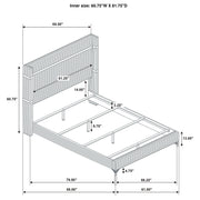 Cama Lucia de 61 pulgadas con respaldo alto tapizado en beige