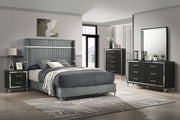 Cama Lucia de 61 pulgadas con respaldo alto tapizado en beige