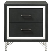 Lucia 2-drawer Nightstand Bedside Table Black
