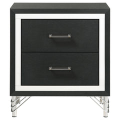 Lucia 2-drawer Nightstand Bedside Table Black