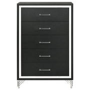 Lucia 5-drawer Bedroom Chest of Drawers Black
