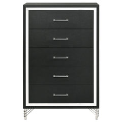 Lucia 5-drawer Bedroom Chest of Drawers Black