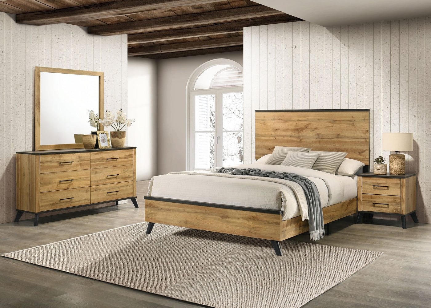 Juego de dormitorio Kaywood de pino natural