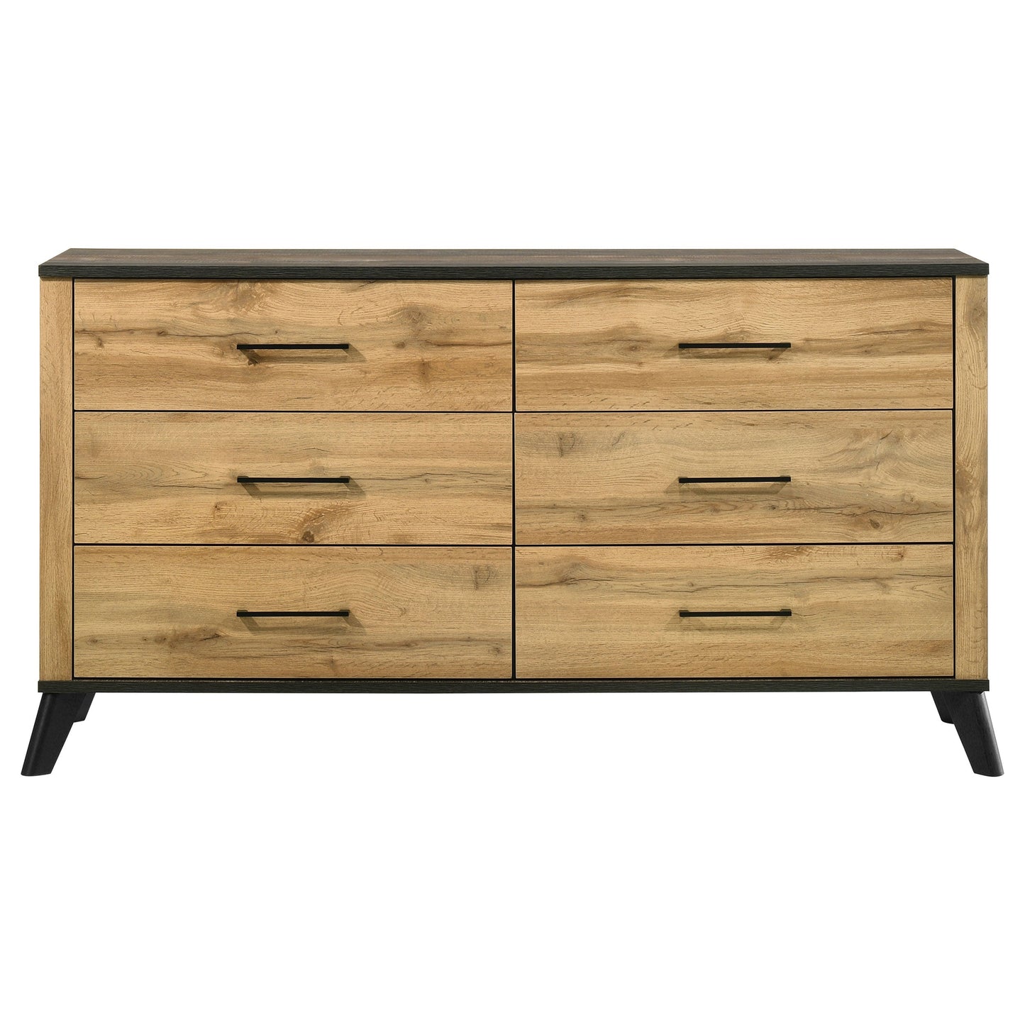 Kaywood 6-drawer Dresser and Mirror Natural Pine
