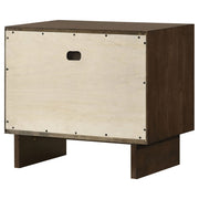 Mesita de noche Glenwood de 2 cajones, color marrón cálido