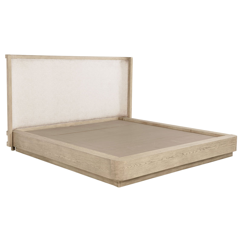 Cama Kailani de 49 pulgadas con respaldo alto, roble beige