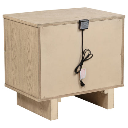 Kailani 2-drawer Nightstand Bedside Table Beige Oak
