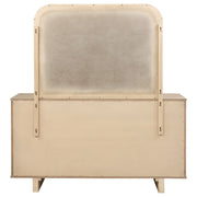 Cómoda Kailani de 9 cajones y espejo en roble beige