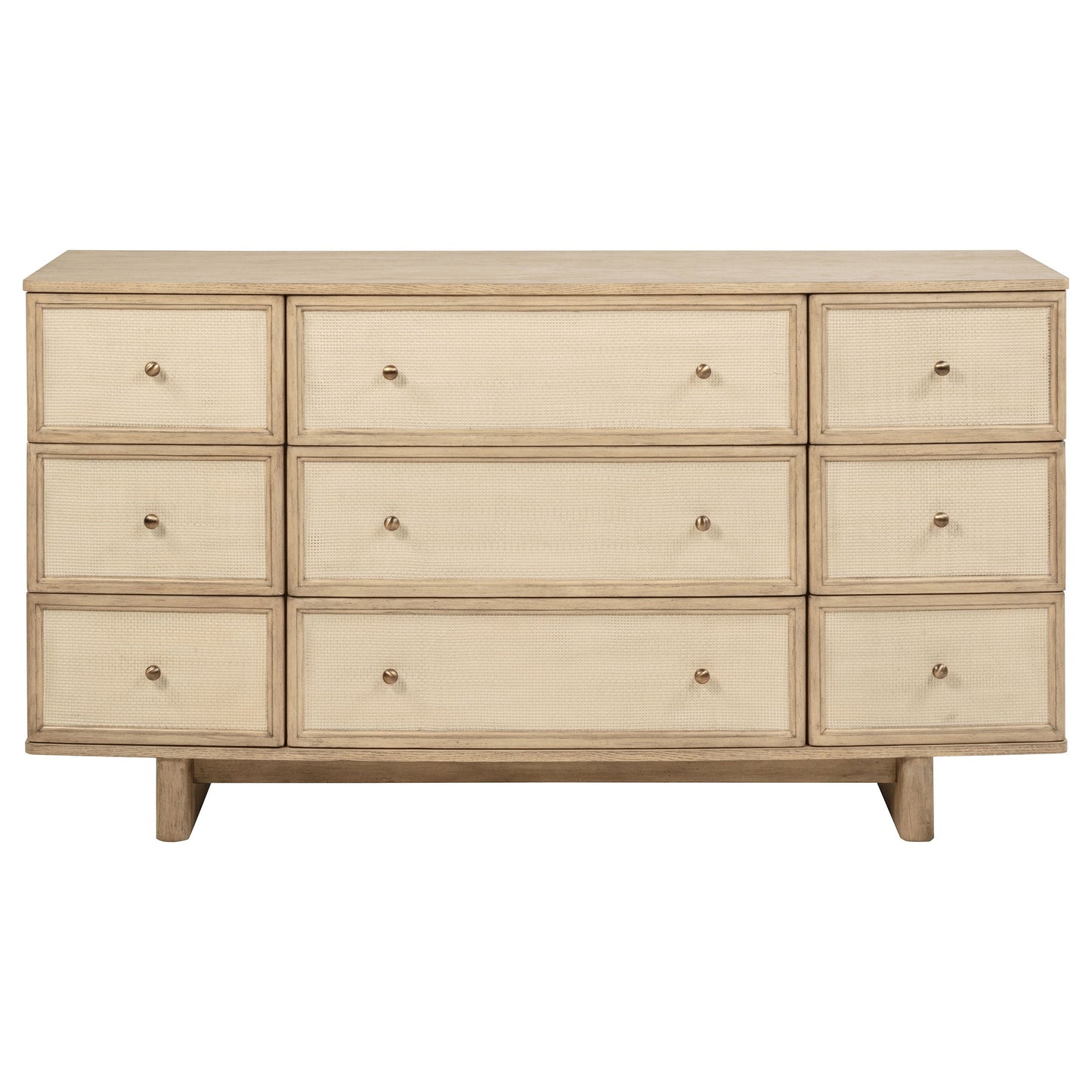Kailani 9-drawer Dresser and Mirror Beige Oak
