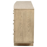 Cómoda Kailani de 9 cajones y espejo en roble beige