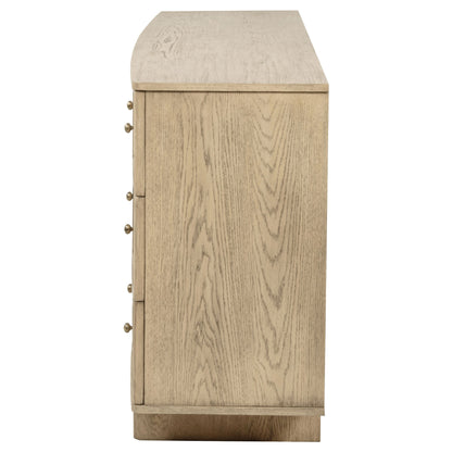 Kailani 9-drawer Dresser and Mirror Beige Oak