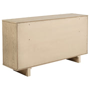 Cómoda Kailani de 9 cajones y espejo en roble beige
