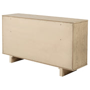 Cómoda Kailani de 9 cajones y espejo en roble beige
