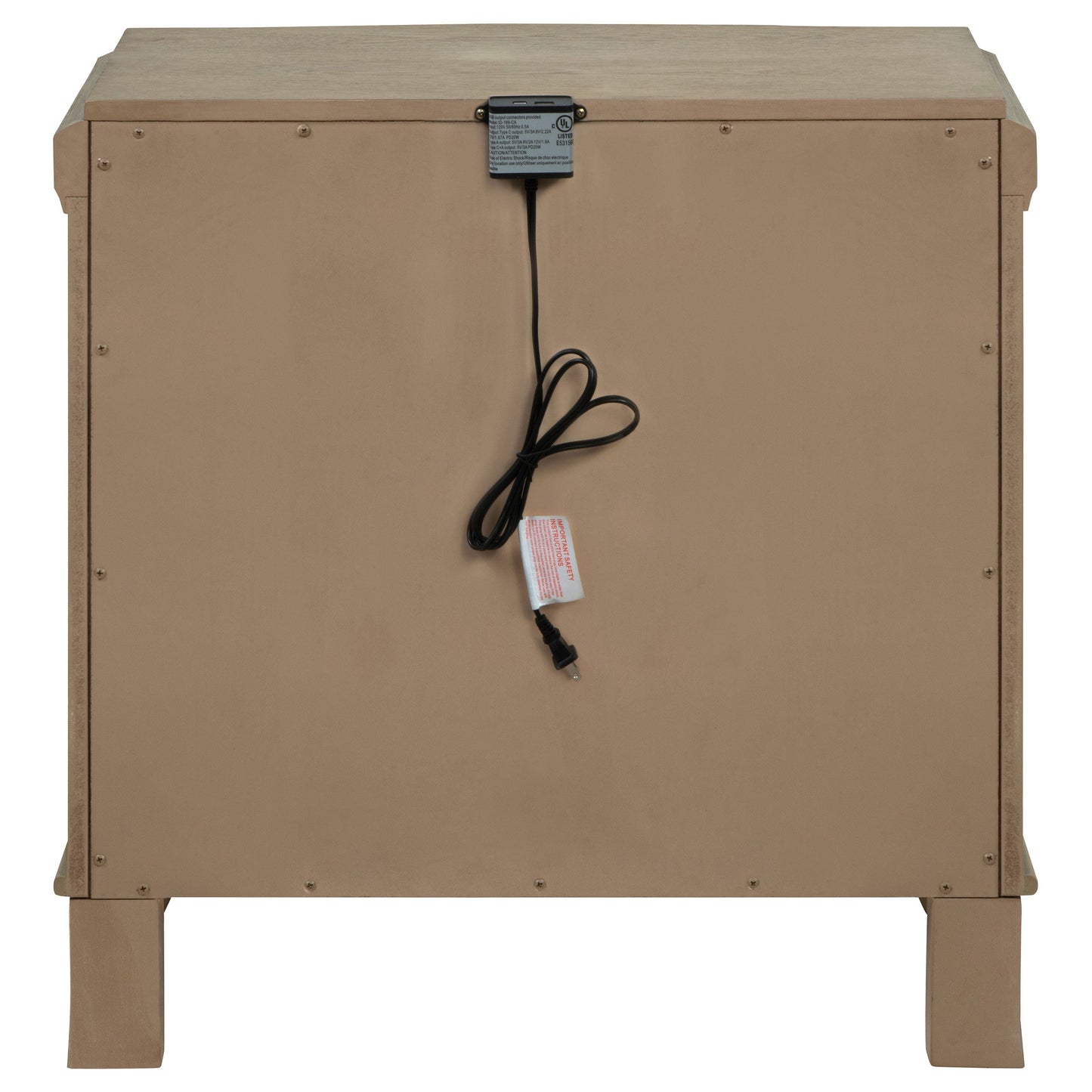 Mesita de noche Revello con 2 cajones, mango lavado