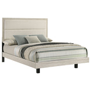Cama Trenton de 54 pulgadas con paneles de madera color crema rústico