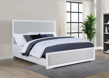 Gracemont 57-inch  Panel Bed Grey and White