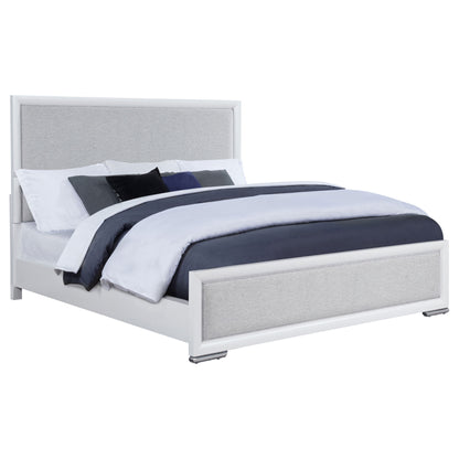 Gracemont 57-inch  Panel Bed Grey and White