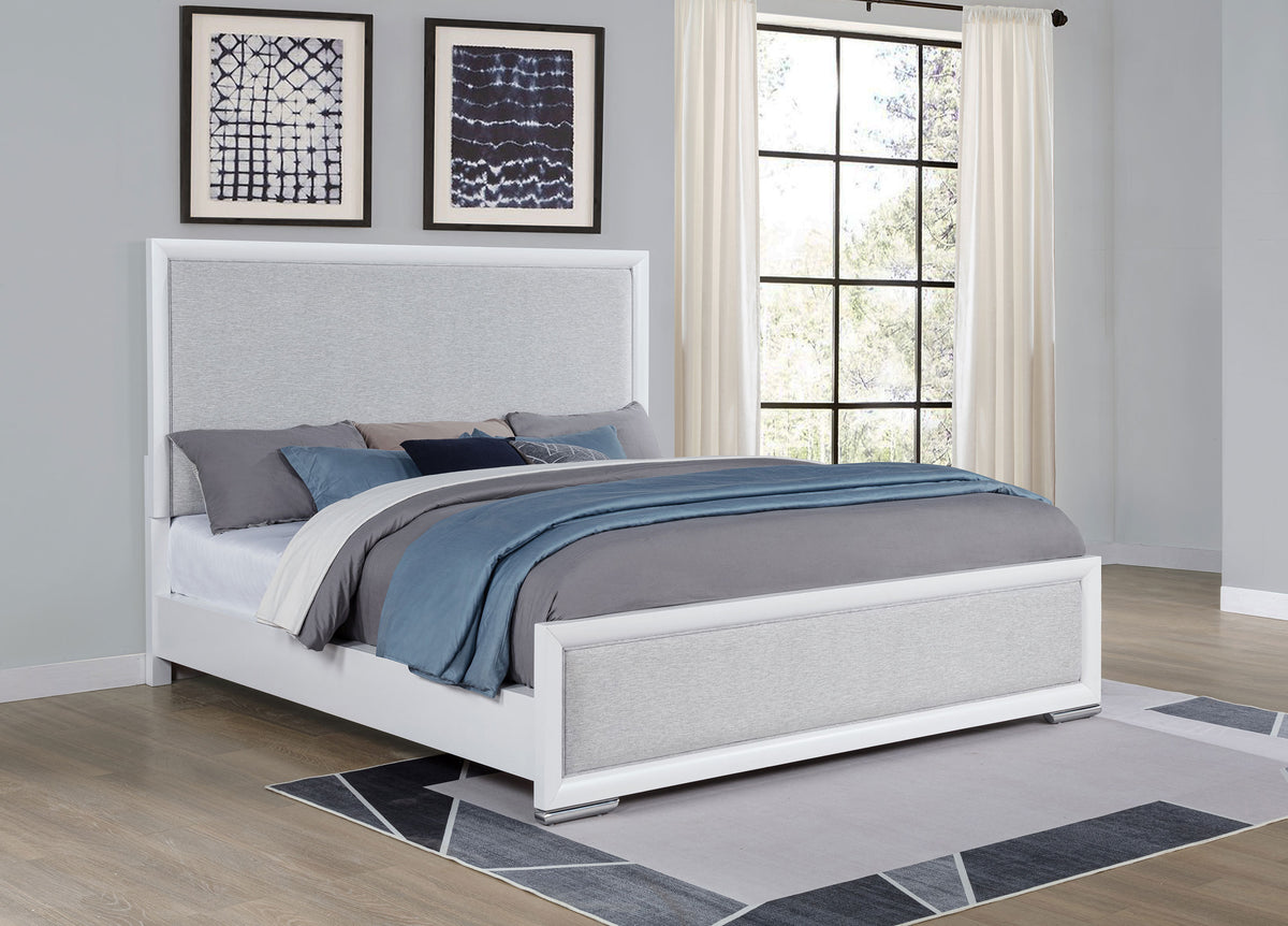 Gracemont 57-inch  Panel Bed Grey and White