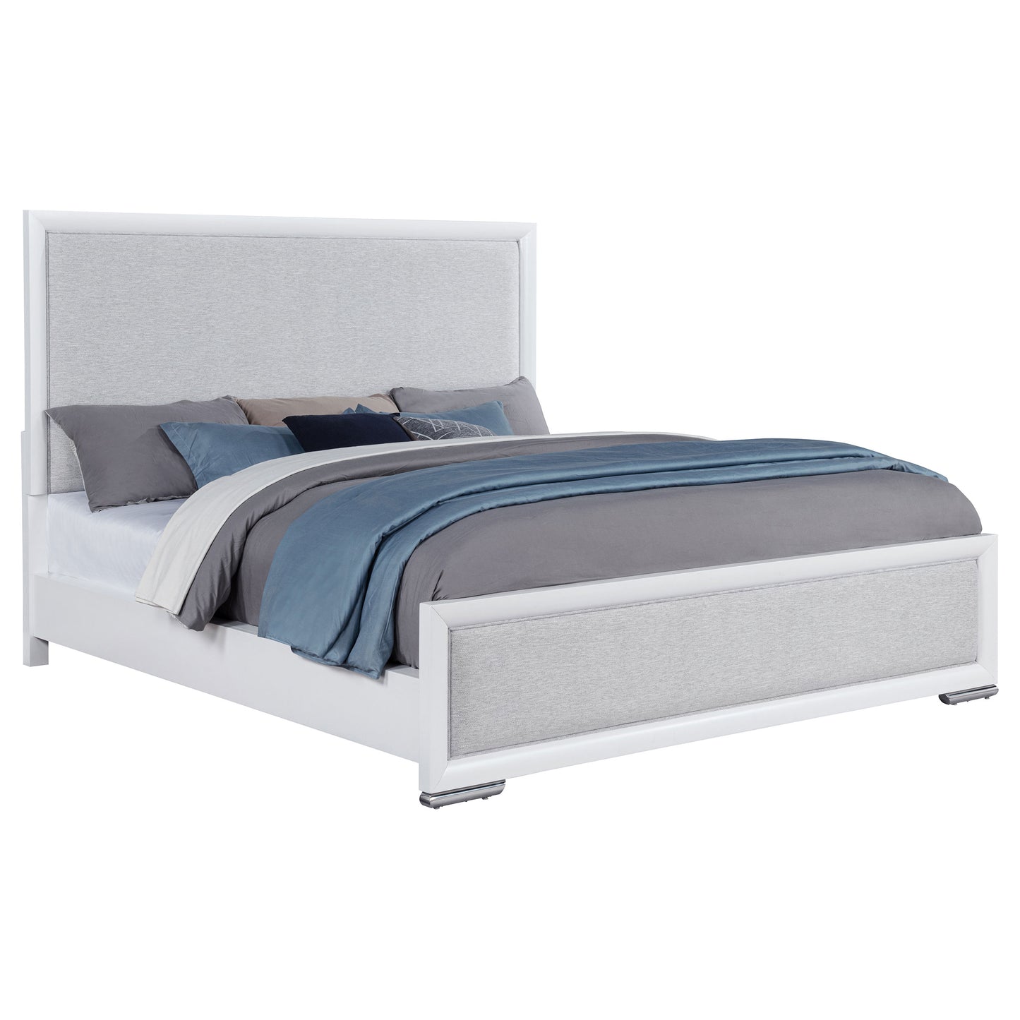 Gracemont 57-inch  Panel Bed Grey and White