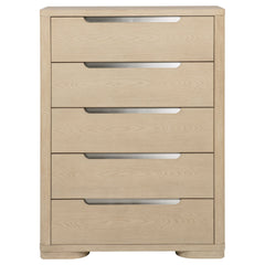 Cómoda de dormitorio Ladera de 5 cajones en olmo claro