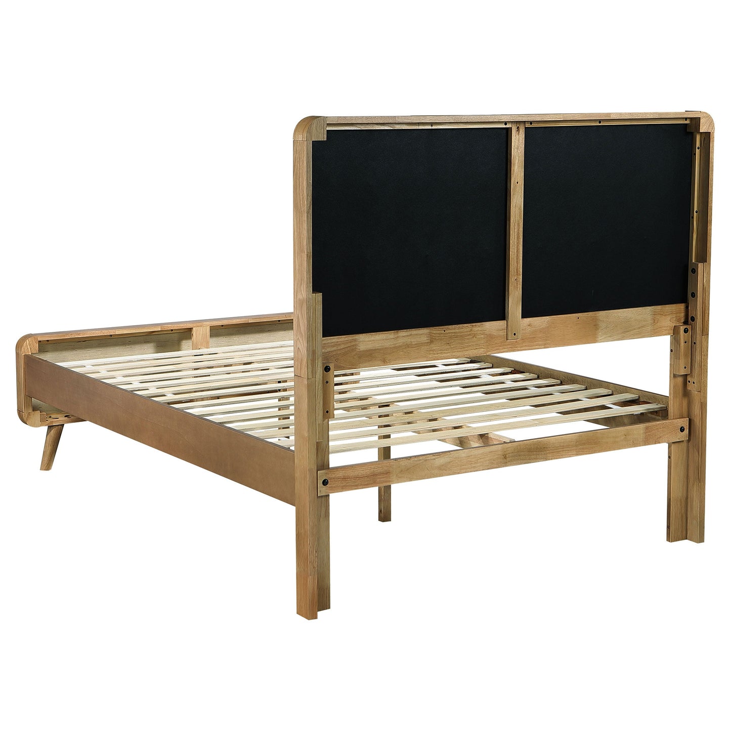 Cama de plataforma Robyn Wood en nogal oscuro