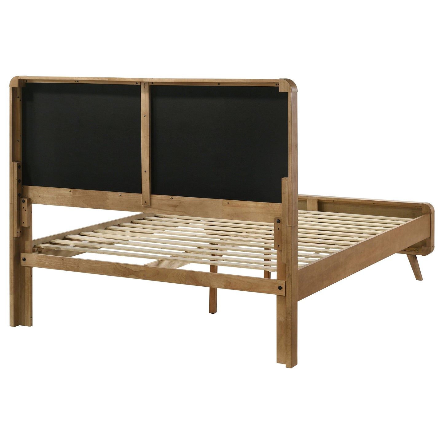 Cama de plataforma Robyn Wood en nogal oscuro