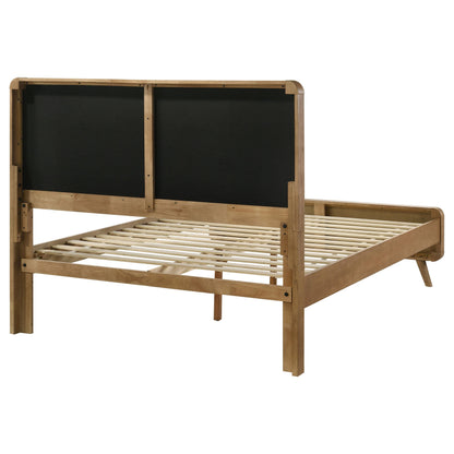 Cama de plataforma Robyn Wood en nogal oscuro